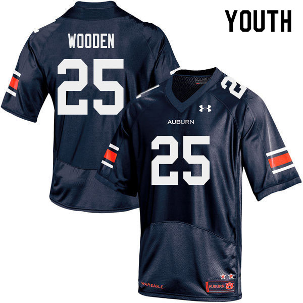 Youth Auburn Tigers #25 Colby Wooden Navy 2019 College Stitched Football Jersey